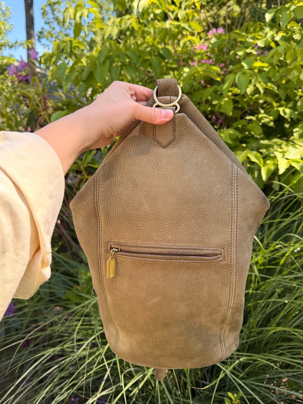 Vintage Coach Leather Hobo Crossbody Bag